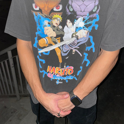 Shippuden: Naruto Vs Sasuke Oversized T-Shirt - Retro/ Vintage – Born