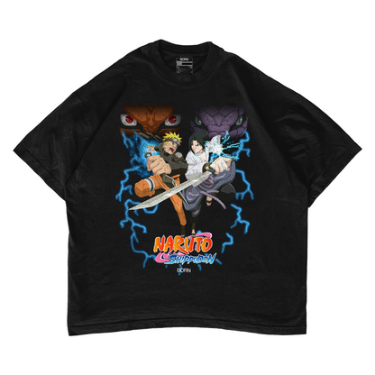 Naruto Shippuden: Naruto Vs Sasuke Oversized T-Shirt - Retro/ Vintage Inspired